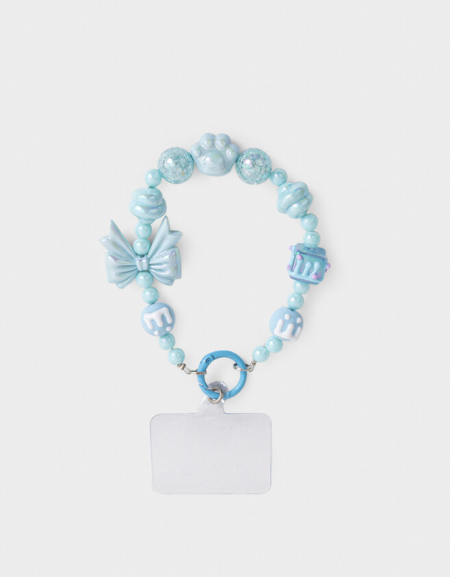 Accesorios De Celular Varios Strap De Mostacillas Para Celular - Azul Celeste