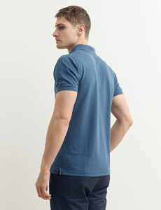 520751 REMERA HARRINGTON LABEL Azul Piedra Melange