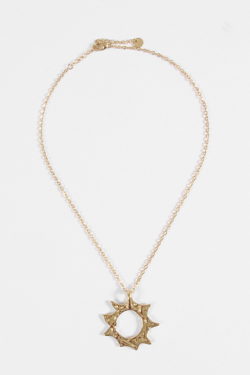 Collar dije estrella texture acero dorado