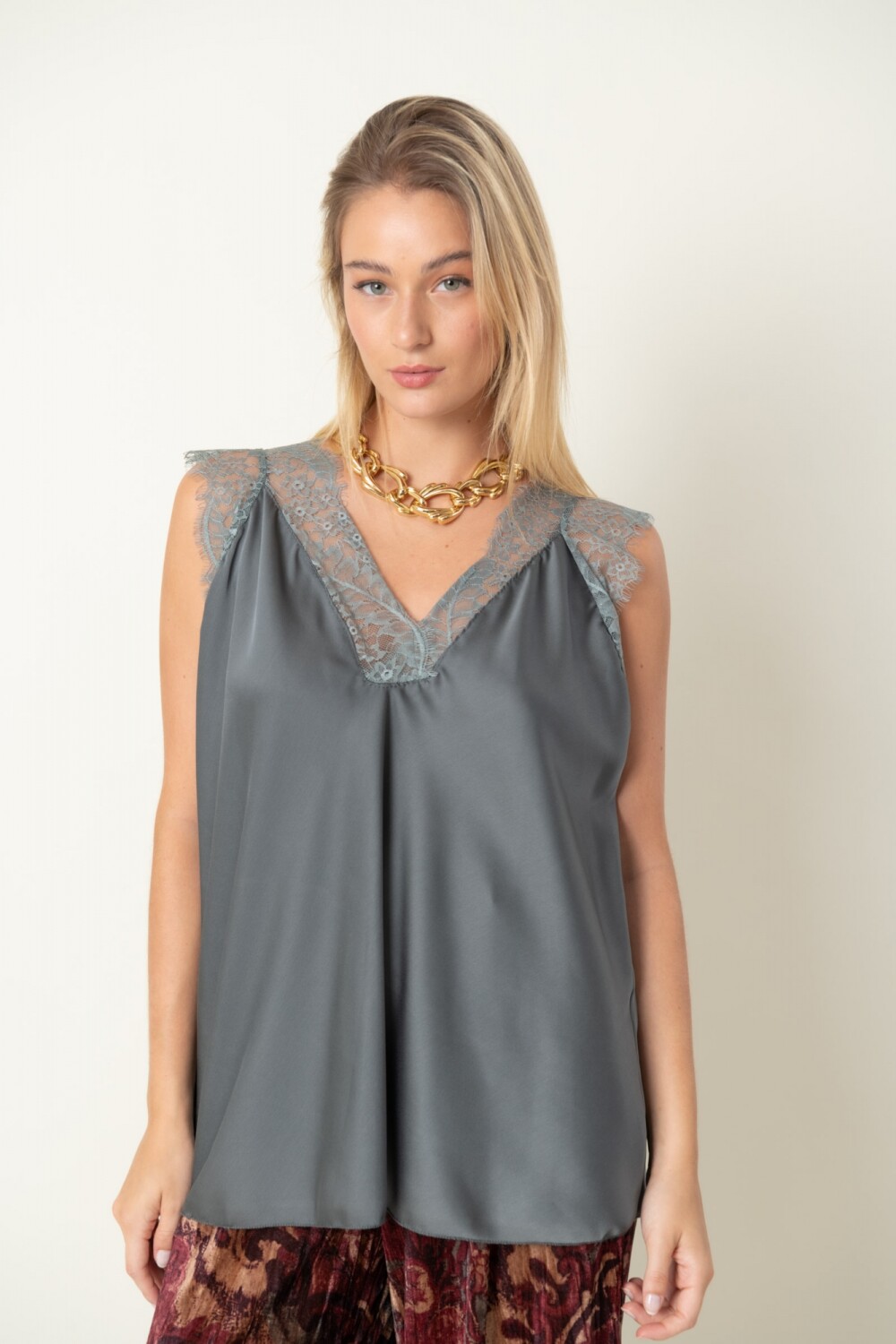 BLUSA AMMOLITA Gris — Gladys T