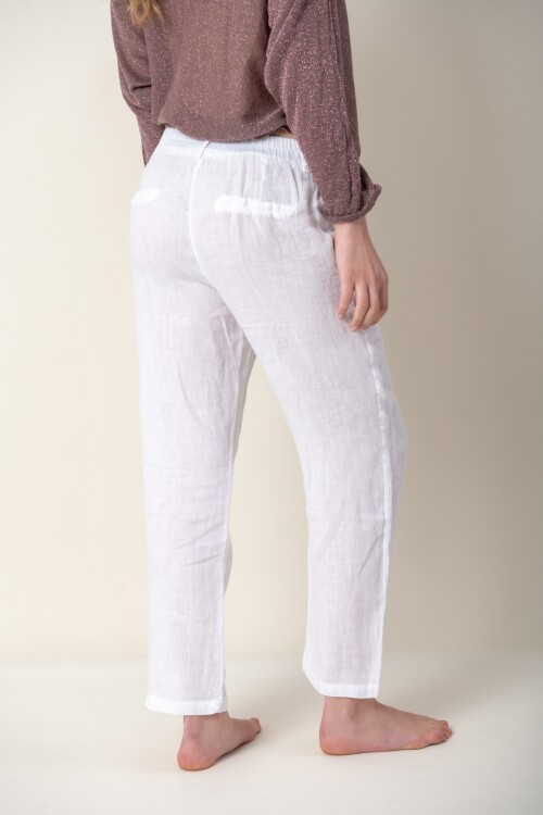 Pantalón de lino Blanco