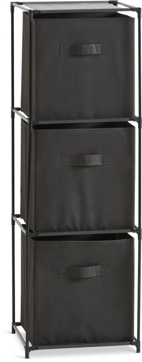 Armario DAMHUS con 3 cajas negro/gris 