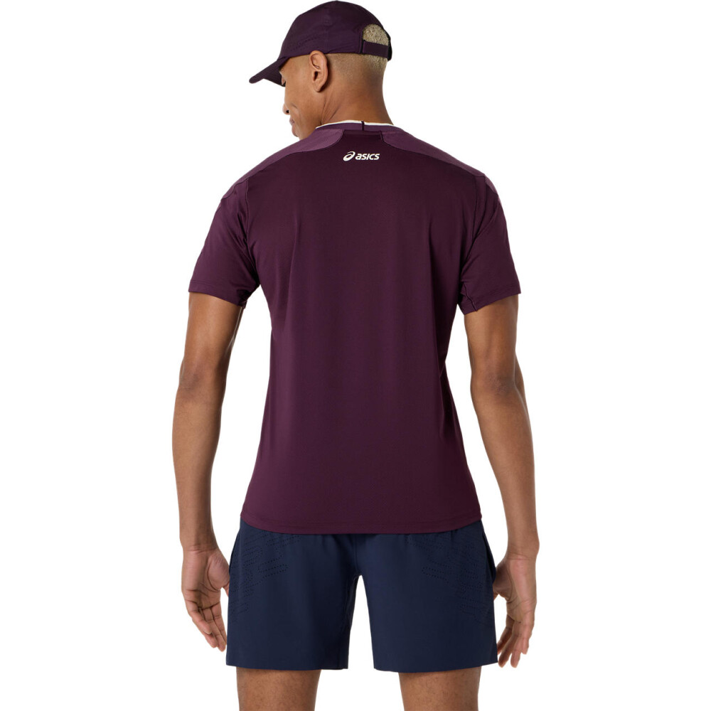 Polos Tenis Match Jacquard SS Top Hombre Dark Aubergine