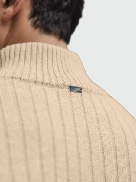 Herno - Cardigan de lana acanalada con cuello alto 0