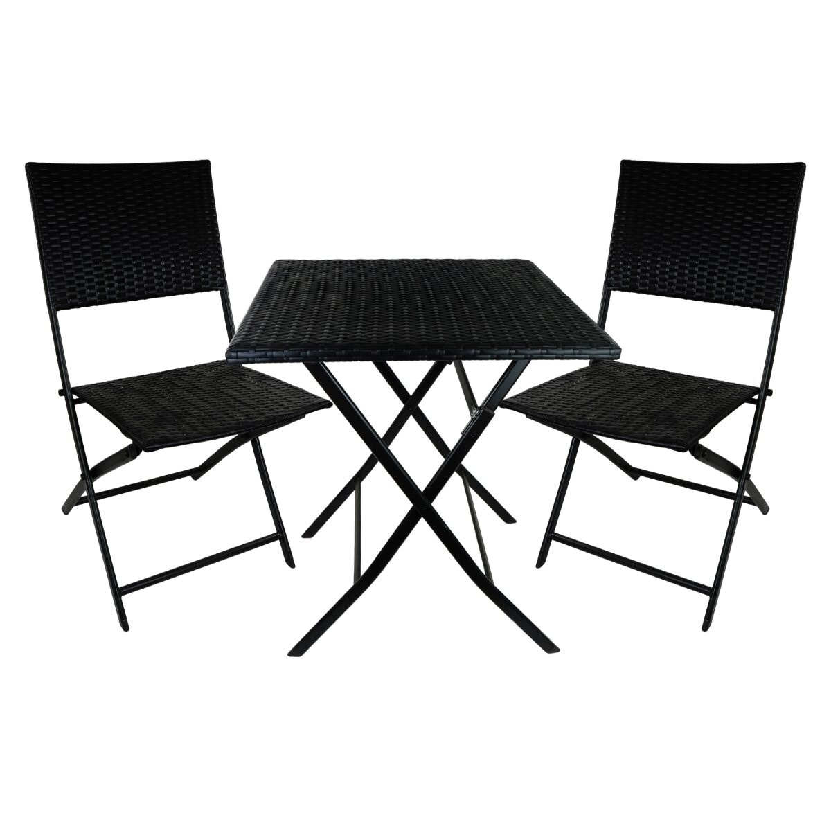 Juego de jardin plegable en rattan 