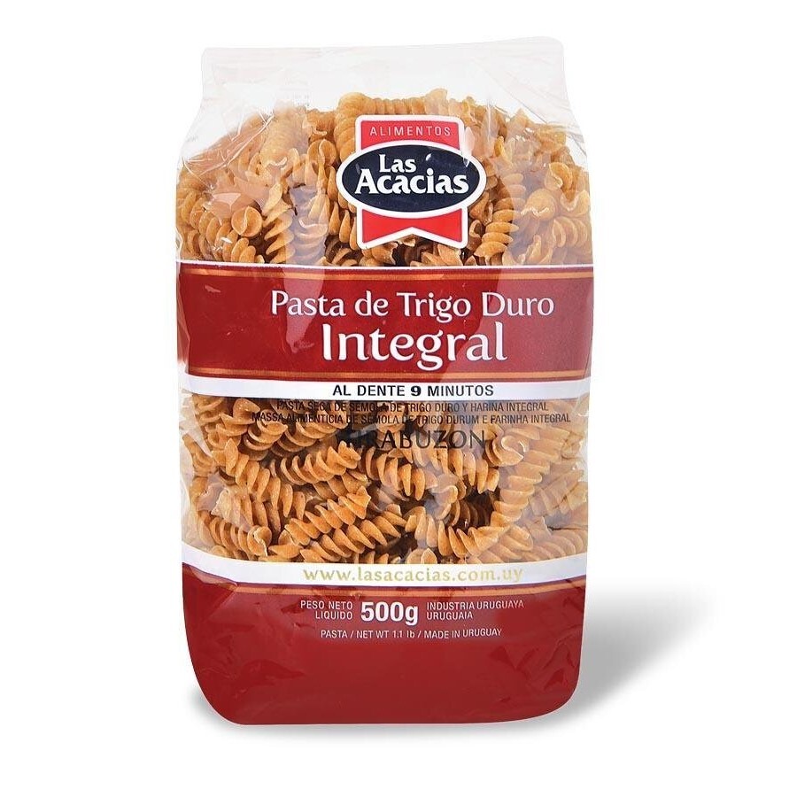 Fideos Tirabuzón Integral Las Acacias 400g Fideos Tirabuzón Integral Las Acacias 400g