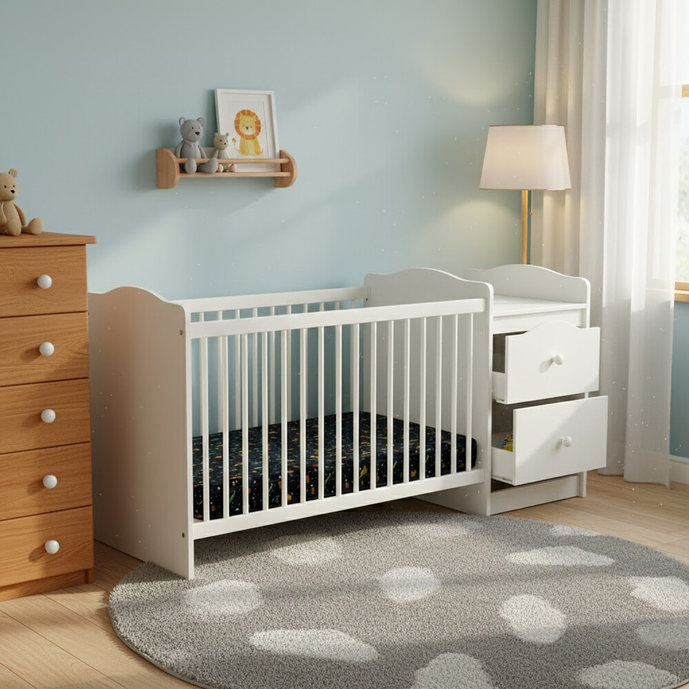 CUNA CON 2 CAJONES INFANTIL CUNA CON 2 CAJONES INFANTIL