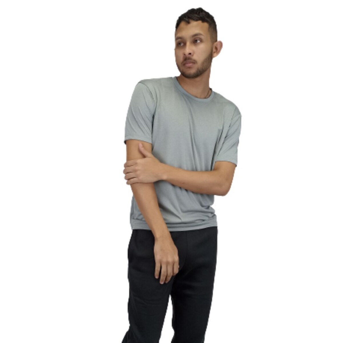 Remera Dry Fit Jaspeada - Gris jaspeado 