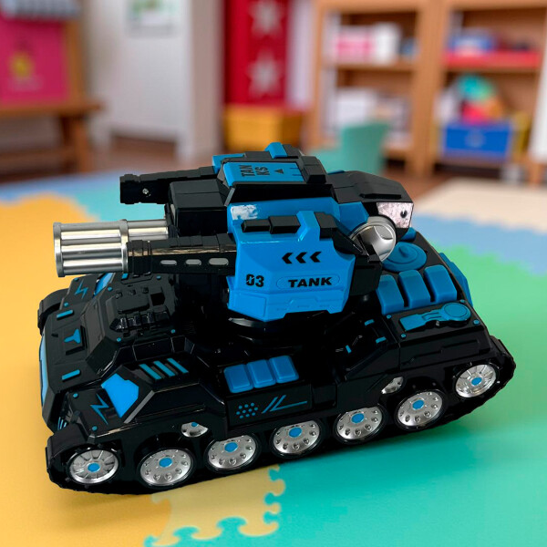 Auto Tanque Control Remoto Lanza Balas Hidrogel Recargable ® Color Azul