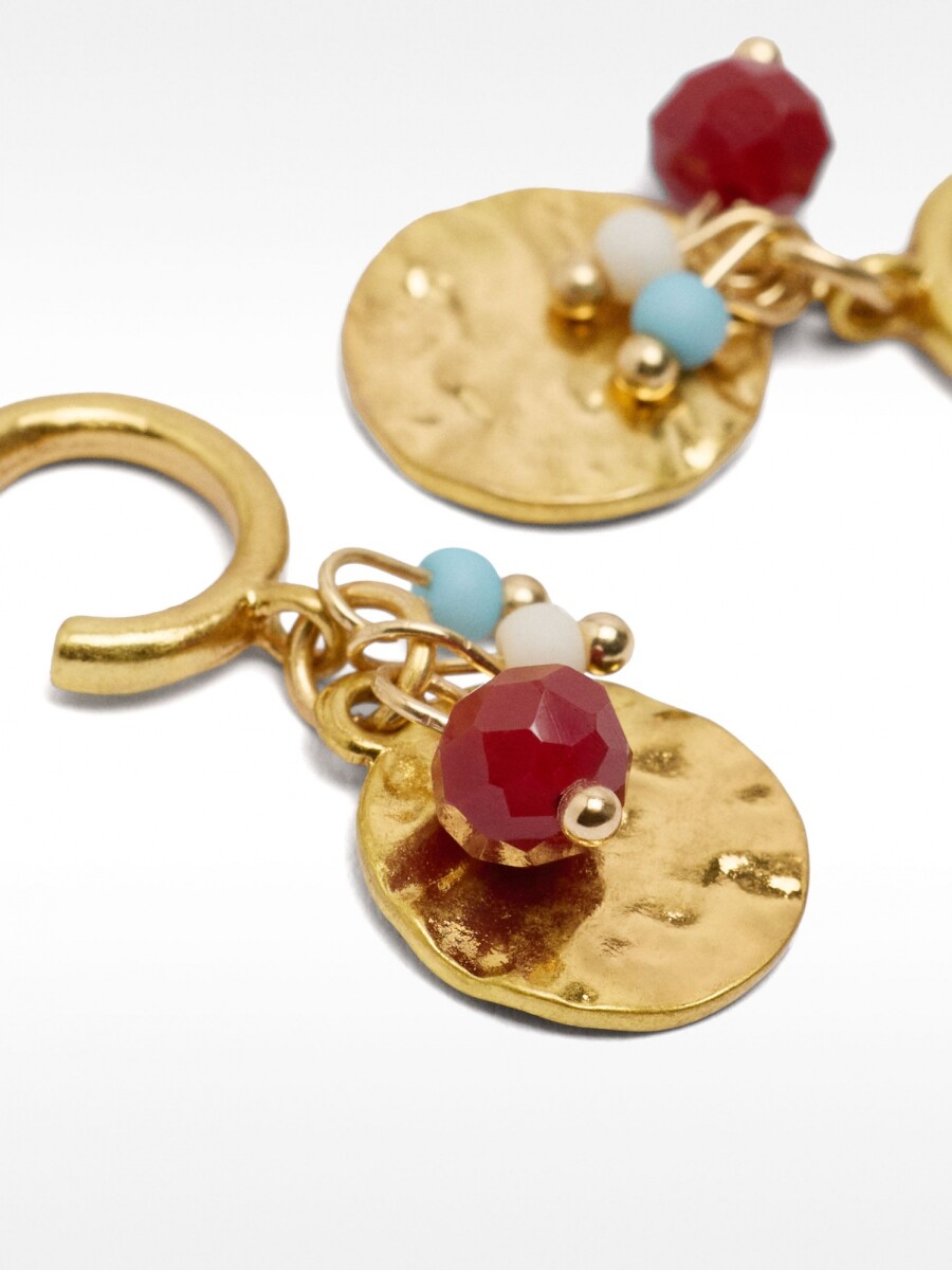 Aros Con Cuentas De Vidrio multicolor