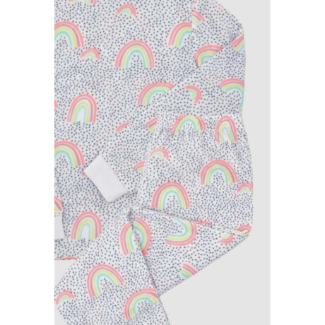 Pijama infantil polar arcoiris Marfil