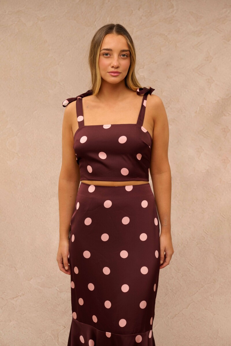 TOP ZELA ESTAMPADO CIRUELA LUNARES TOP ZELA ESTAMPADO CIRUELA LUNARES