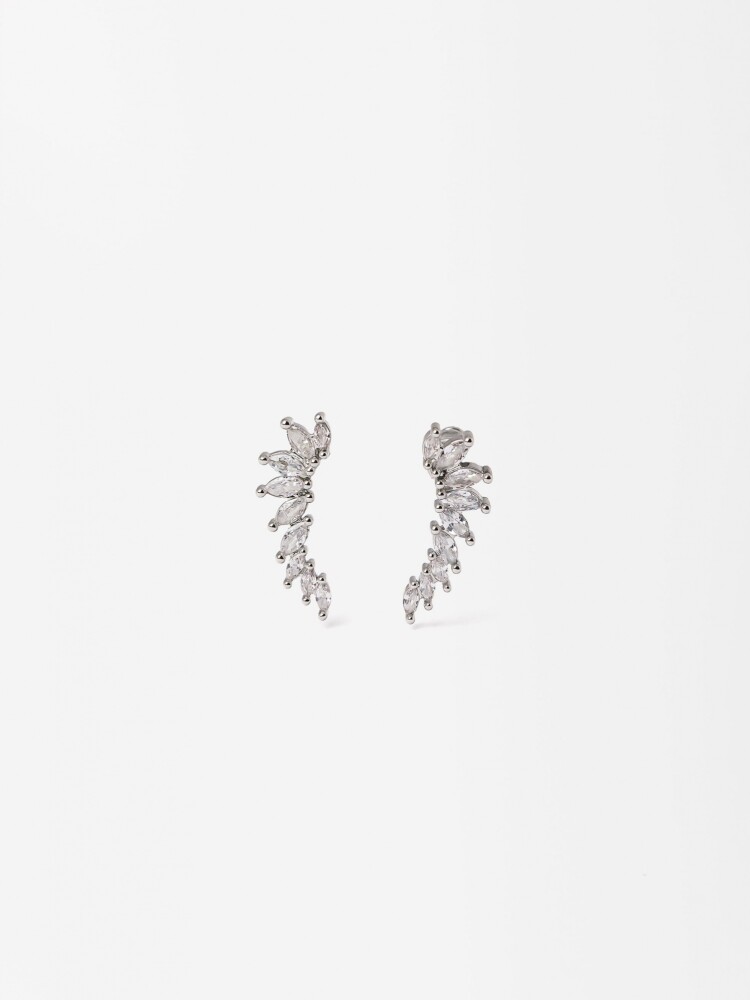 Pendientes Con Circonitas plateado