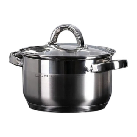 Olla Cacerola Con Tapa Vidrio 7.9L Acero Inoxidable D.26cm Plateado