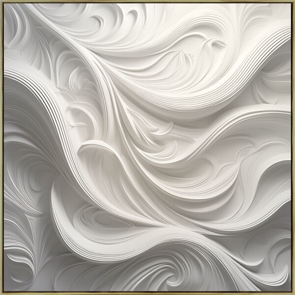 CUADRO CANVAS ABSTRACTO ONDAS BLANCAS MARCO MADERA CUADRO CANVAS ABSTRACTO ONDAS BLANCAS MARCO MADERA