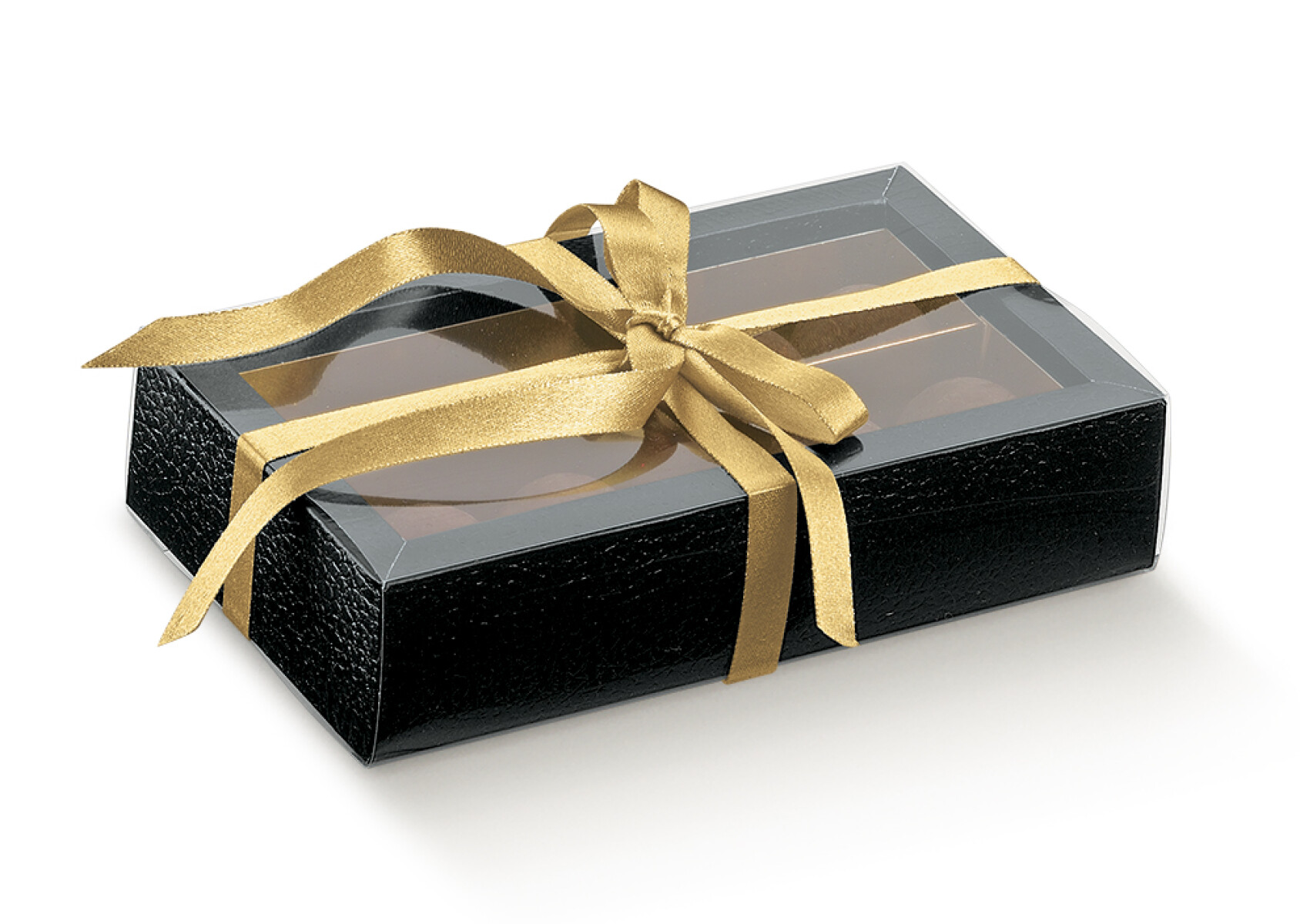 Caja bombones + division + visor 14,5x7,5x3,5 cm. - PELLE NERO 