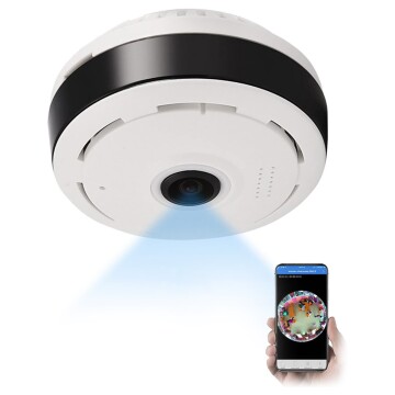 Camara Wifi Seguridad 360° 2Mp Vision De Pez Microfono Smart Variante Color Blanco