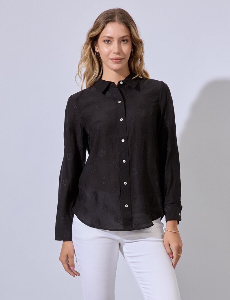 Camisa Bordada - Negro 