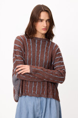 Sweater Oceano Crop Chocolate/Celeste