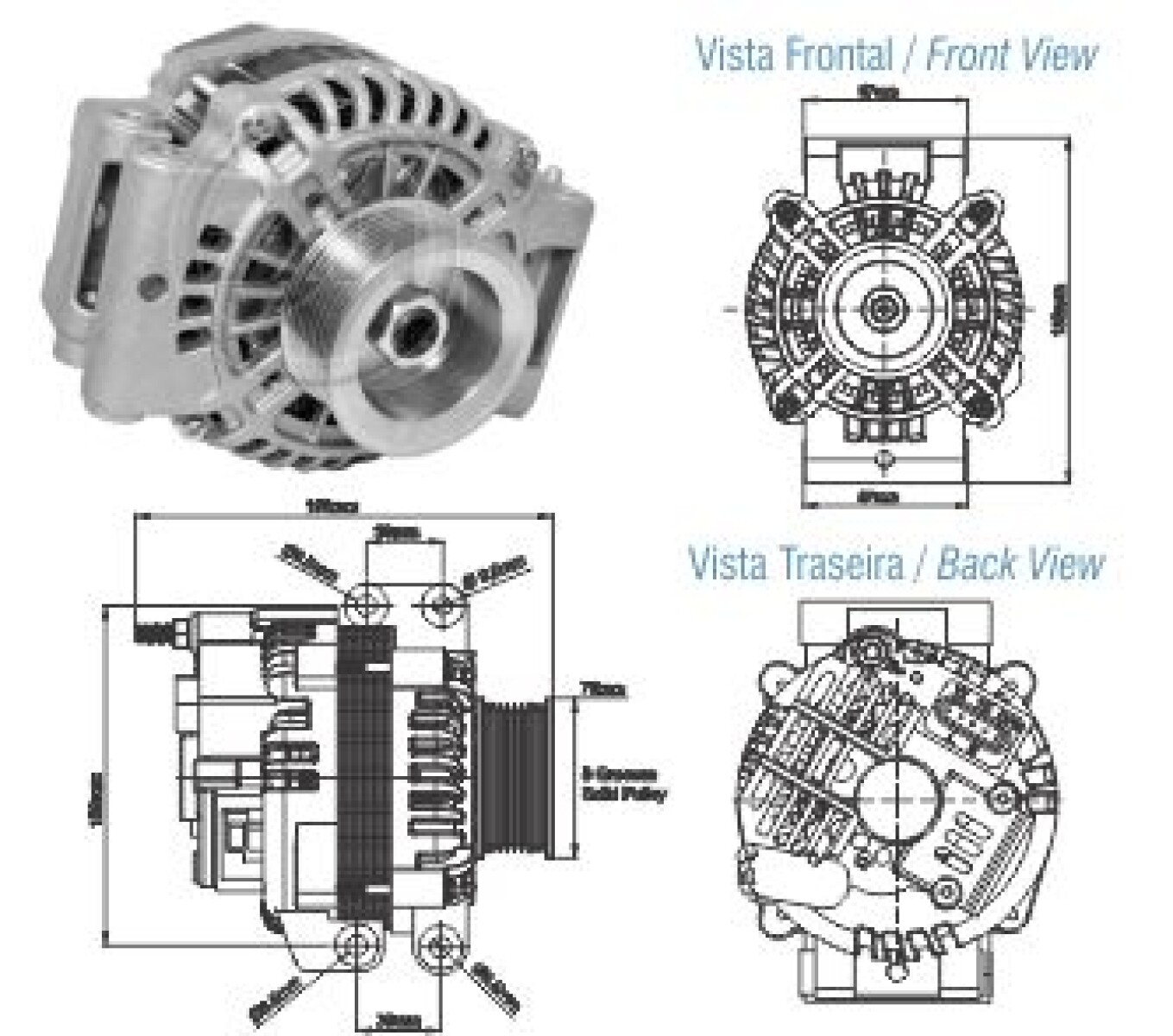 ALTERNADOR SCANIA G230 240 340 380 400 420 P230 24V 100A BOSCH ZM 