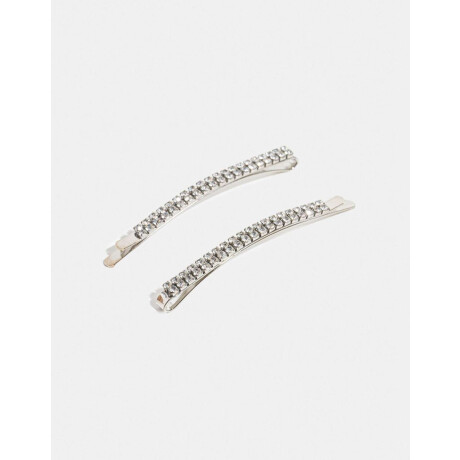 Set De Horquillas Con Strass Combinacion Bicolor