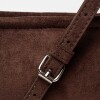 Cartera al hombro Leaf en efecto cuero gamuza Chocolate