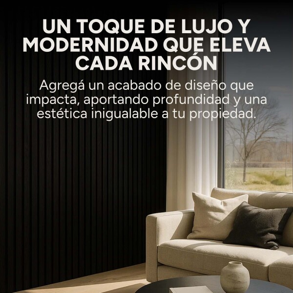 Pack x20 Wpc Simil Madera Wall Panel Lambrin 2.90x16.7 Color Negro