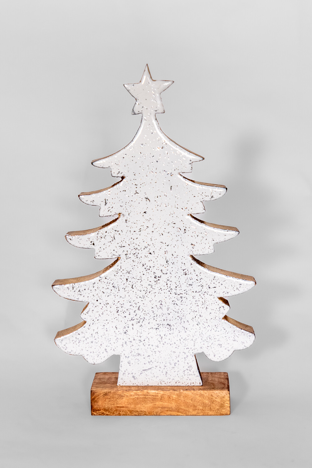 Deco Navidad árbol De Madera Con Base Color Unico