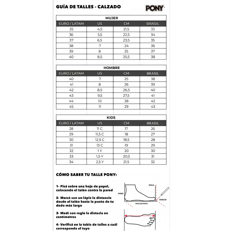 Championes Pony plataforma casual classic Negro