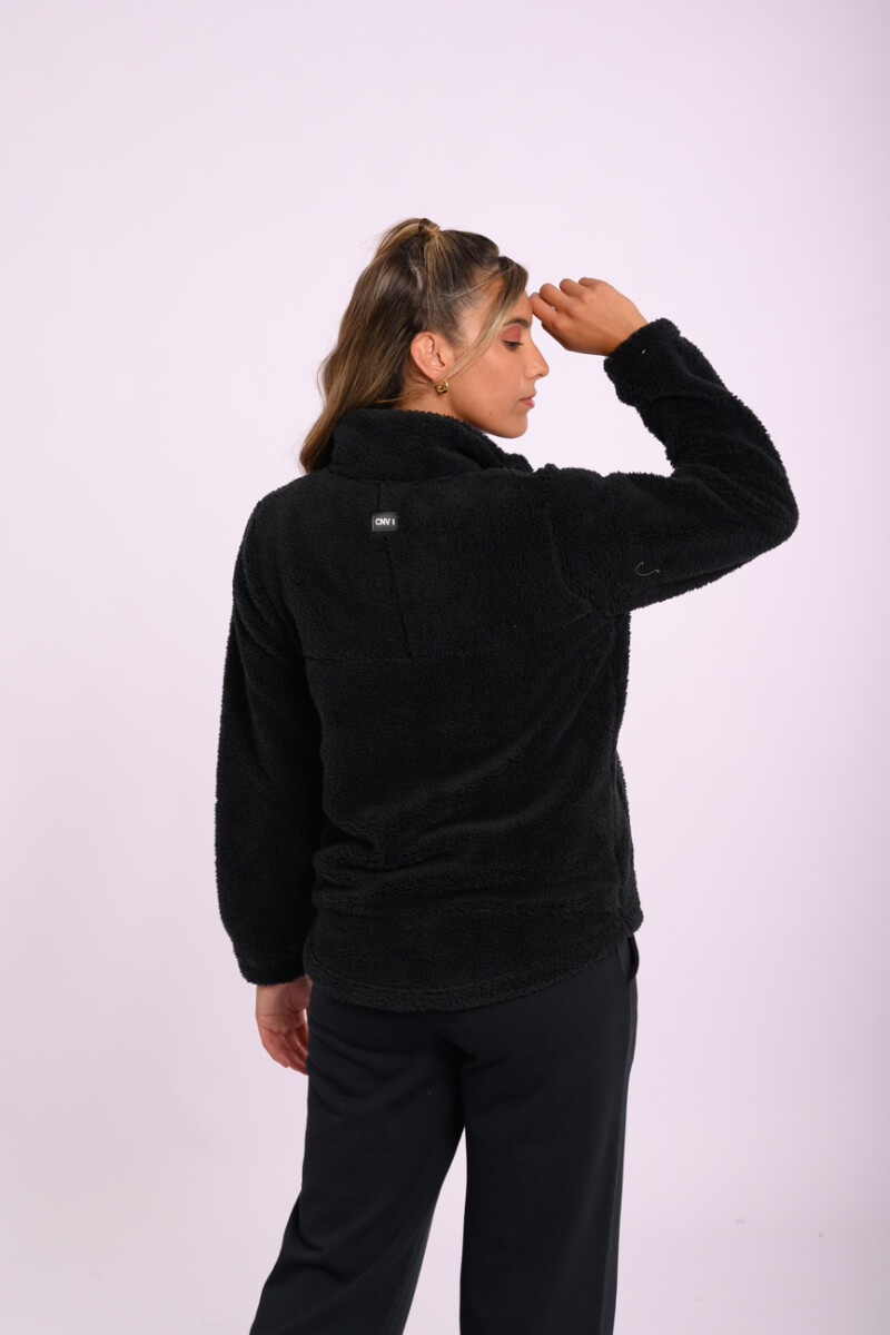 Campera de Sherpa Negro