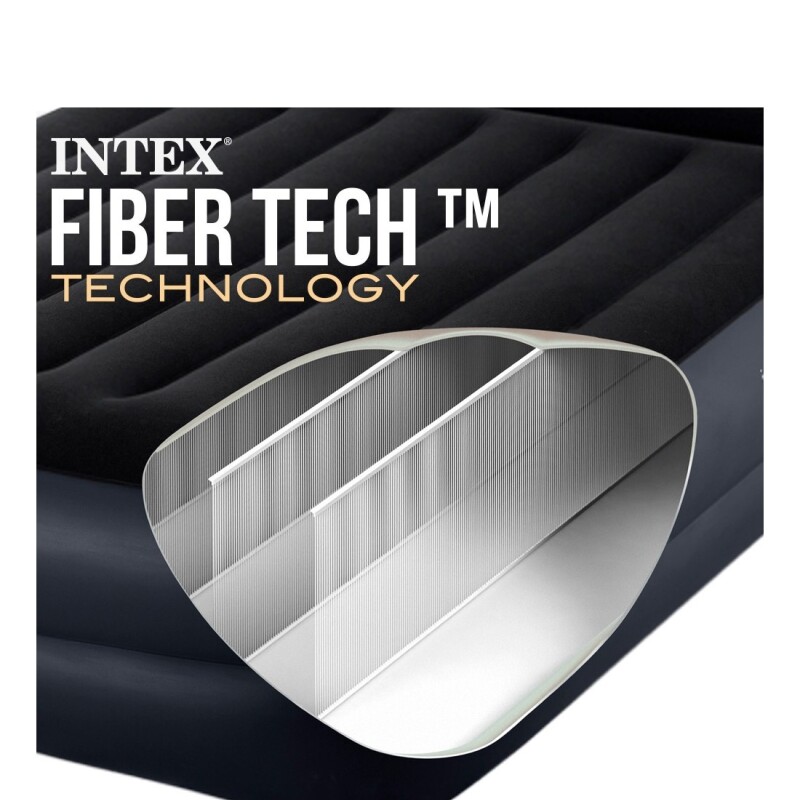 INTEX COLCHON SOMMIER DURA-BEAM BASICO FIBER-TECH CON BOMBA 2 PLAZAS QUEEN Intex Colchon Sommier Dura-beam Basico Fiber-tech Con Bomba 2 Plazas Queen
