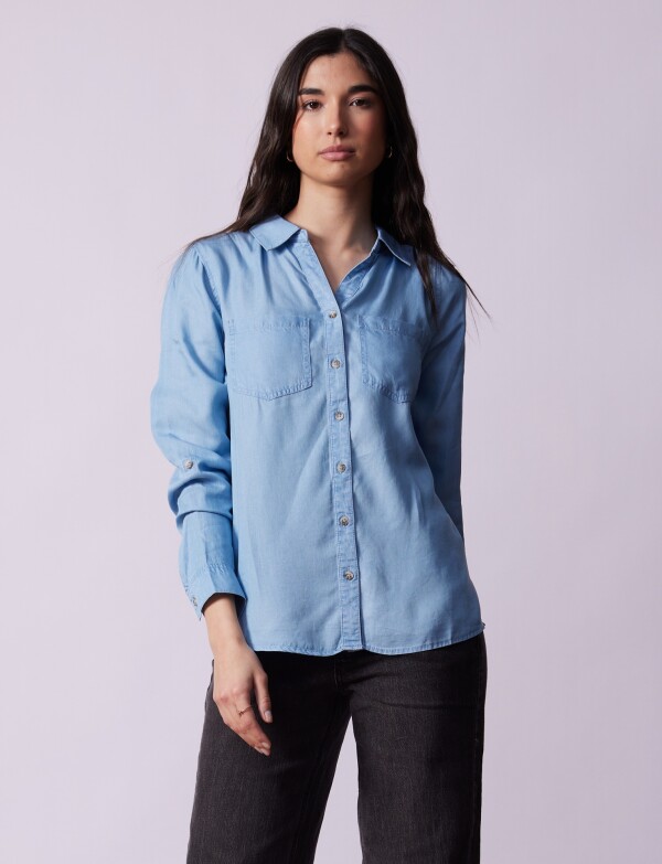 Camisa Lyocell Bolsillos JEAN CLARO