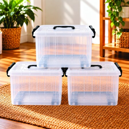 Combo Caja Organizadora Apilable 26 litros x 3 unidades Combo Caja Organizadora Apilable 26 litros x 3 unidades