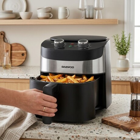 Freidora de aire Daewoo | Sin aceite | 4.2 Litros | Color negro Freidora de aire Daewoo | Sin aceite | 4.2 Litros | Color negro