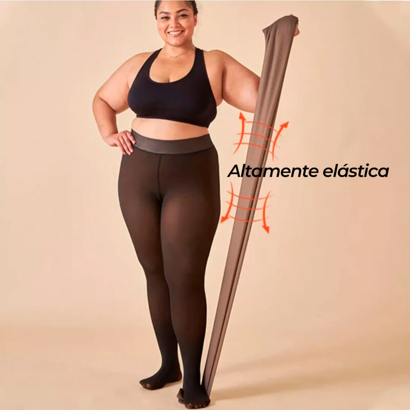 Medias Panty Térmica Con Efecto Piel Negro Talla Grande Medias Panty Térmica Con Efecto Piel Negro Talla Grande