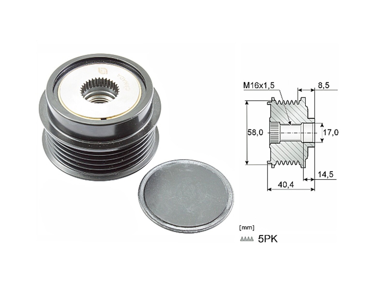 Polea Alternador Marcha Libre Hyundai Grand I10/I10/Hb20 Hb20S Kia Rio 14-25 