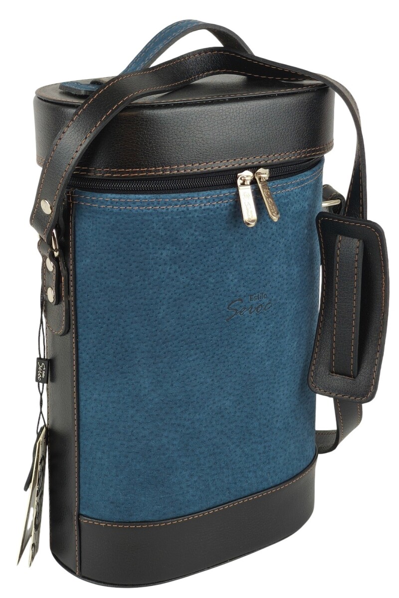 Matera de cuero combinada con pecari Azul