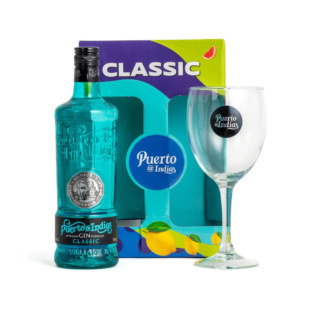 Gin Puerto de Indias Classic + Copa - 700 ml 
