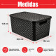 Set x3 caja simil ratán 7 lts NEGRO