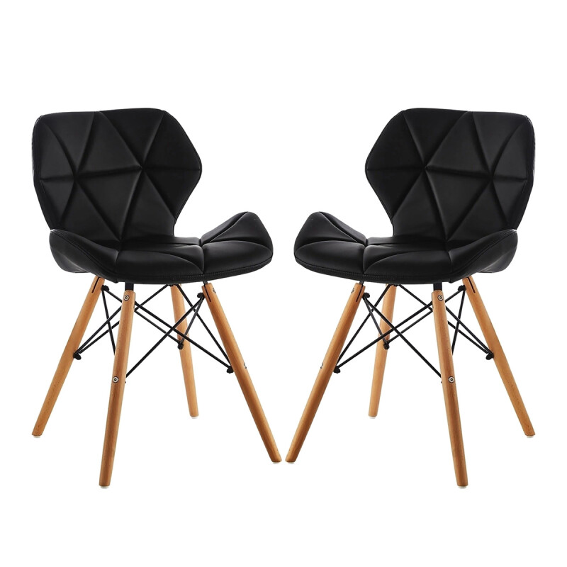 Set X2 Silla Victoria Eames acolchonada NEGRO