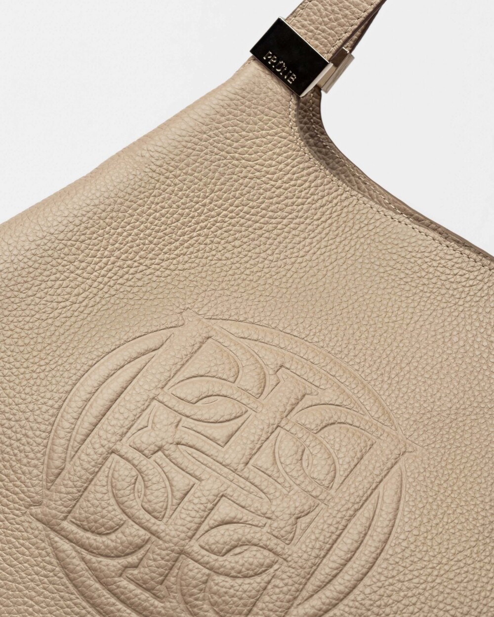 Bolso Eterial en cuero graneado Taupe Niquel