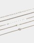 Pulseras Flexibles Sets Multi Cadenas Pulseras Flexibles Sets De Metal - Plateado