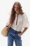 Camisa Bubble en Lino Off-White