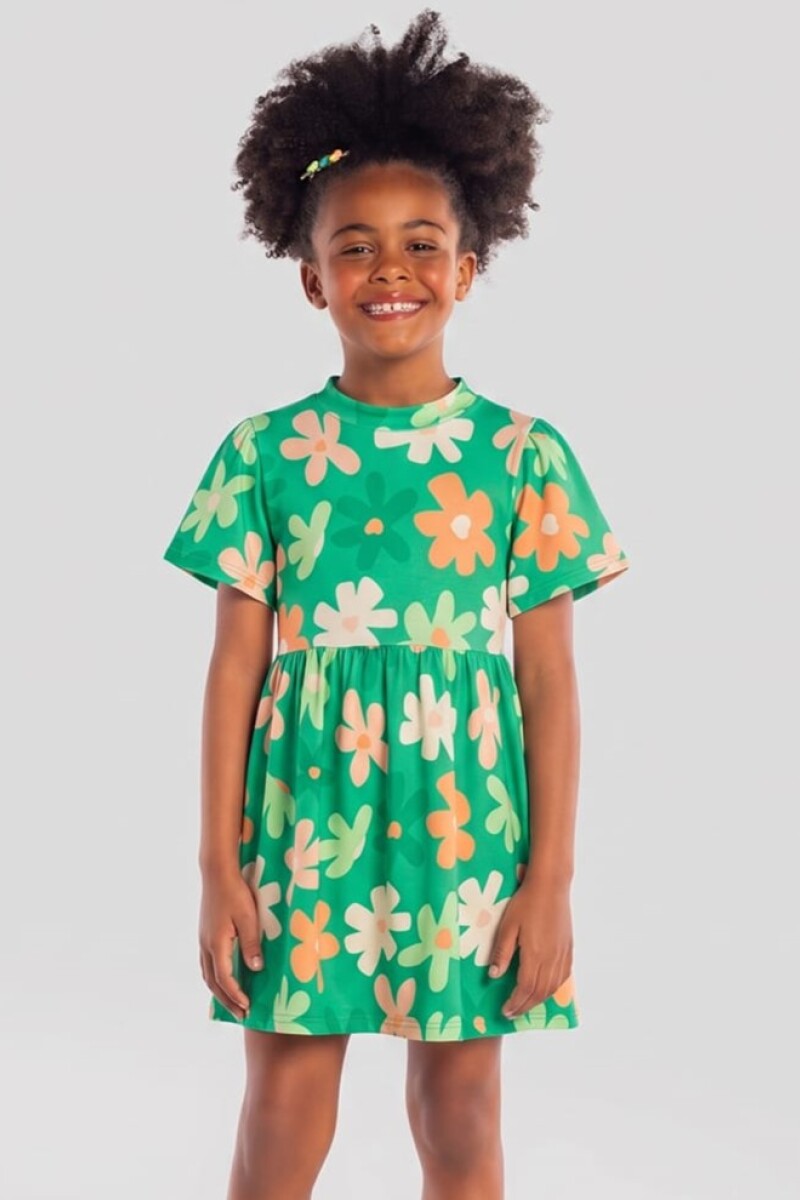 Vestido Casual. Verde Trebol