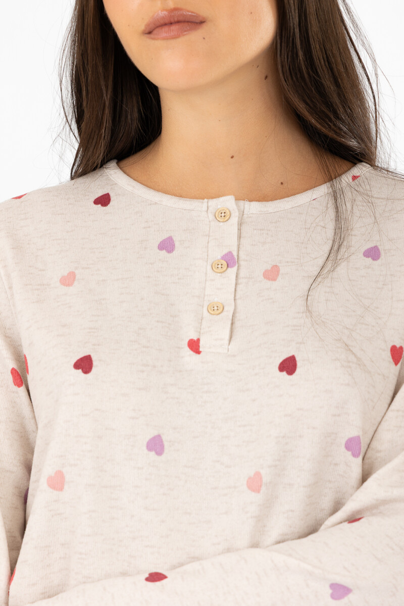 Pijama waffle needle Marfil