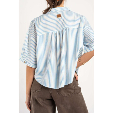 Blusa Rayada Celeste