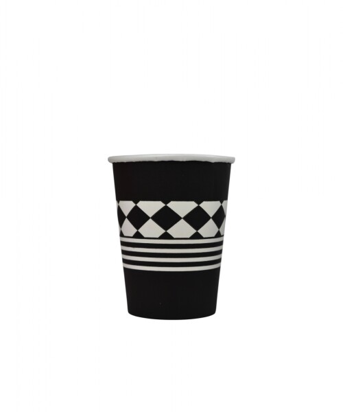Vaso polipapel fantasia 8 oz BLACK & WHIT