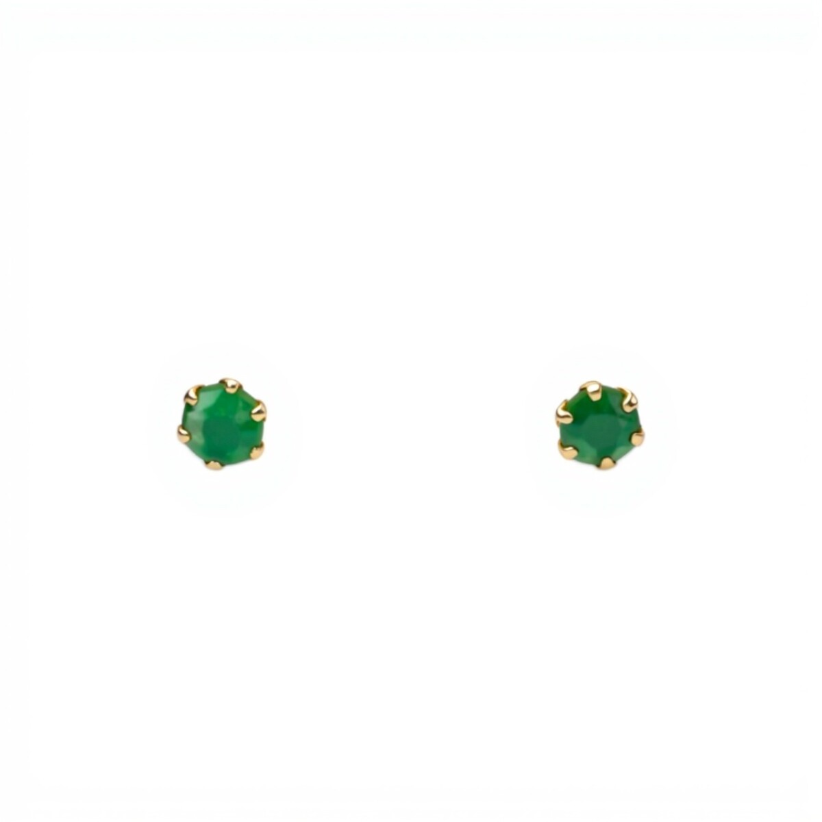 Caravanas Esmeralda y oro- Oro bajo - Esmeralda- CA8055 - conpiedra 