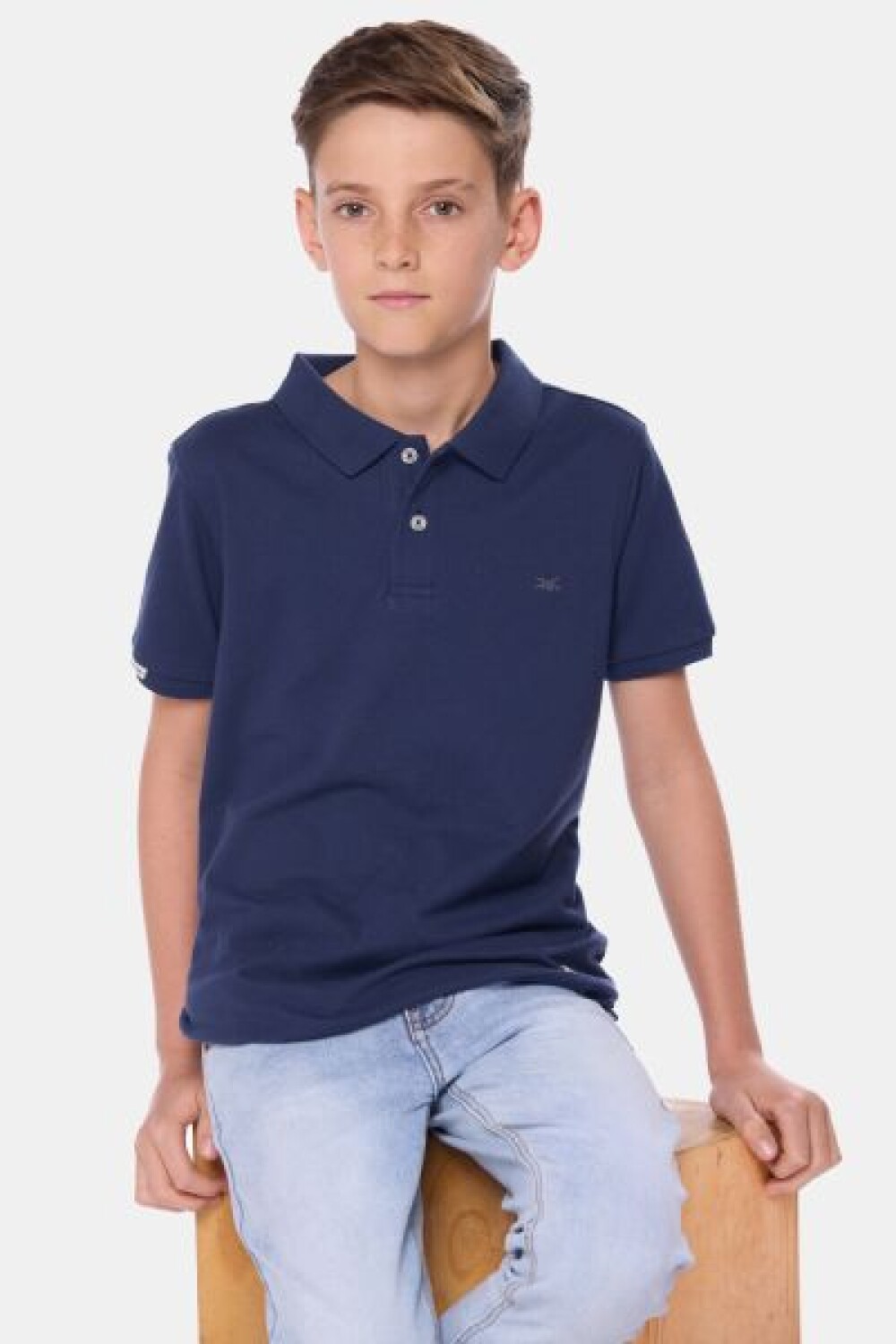 REMERA POLO DE ALGODÓN PIQUÉ Azul