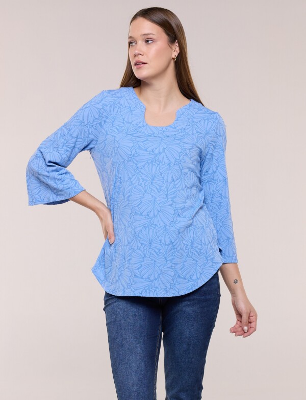 Blusa Texturada Con Relieve Floral CELESTE